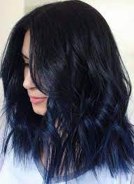 Really Unique And Modern Shades Of Blue Black Hair Colors For Medium Or Shoulder Length Haircuts Th Hair Color For Black Hair Hair Shades Blue Hair Highlights