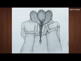 Best Friends Drawings Very Easy With Pencil For Beginners Step By Step Youtube Best Friend Drawings Drawings Of Friends Art Drawings Simple