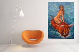 The Abduction of Europe. Myths Ancient Greece. Nude Woman on the Bull.  Modern Original Oil Art 30x24 (80х60 Centimeters) Living Room - Etsy  Australia
