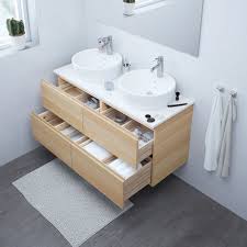 Godmorgon Meuble Lavabo 4tir Effet Chene Blanchi 120x47x58 Cm Ikea En 2020 Meuble Lavabo Lavabo A Poser Meuble Lavabo Ikea
