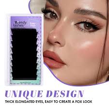 Wendy Lashes Camellia Oblique Flying Style Eyelash Fox Lashes Extension  Soft Easy Fan Lashes Matte Black Makeup Wholesales
