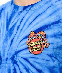 Santa Cruz Black And Blue Tie Dye Shirt Santa Cruz Shroom Dot Blue Tie Dye T Shirt Zumiez In 2020 Tie Dye T Shirts Trippy Clothes Vintage Clothing Men