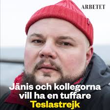 Jãnis strejkar på Tesla: ”En konflikt måste få vara en konflikt. IF Metall  har varit väl vänliga.” Läs här:  https://arbetet.se/2024/03/13/janis-och-kollegorna-vill-ha-en-tuffare-teslastrejk-en-konflikt-maste-fa-vara-en-konflikt/
