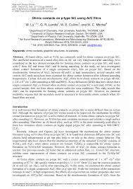 Your questions and comments are important to us. Ohmic Contacts On P Type Sic Using Al C Films Scientific Net