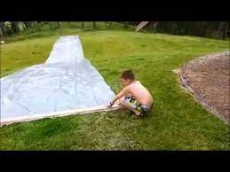 The main form is a plastic sheet and a method of wetting it; How To Make A Giant Slip N Slide Youtube
