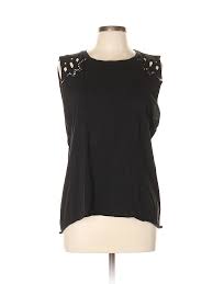 details about zadig voltaire women black sleeveless top lg