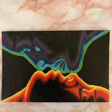 The Last Kiss Thermal Art Piece Ebay In 2020 Hand Painting Art Diy Art Painting Canvas Drawings
