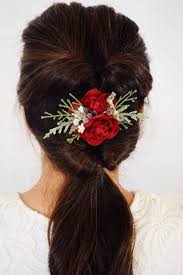 Red Flower Clip Hair Clip Valentine S Hair Clip Hair Etsy In 2020 Wedding Hair Clips Bride Hair Clips Bride Flower Clip