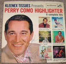 PERRY COMO signed autographed 1957 KLEENEX PROMO 45