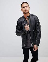 Diesel L Quad Leather Biker Jacket Mens Spring Jackets Jackets Diesel Jacket