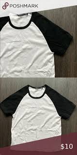 Black And White Brandy Price Brandy Melville Cropped Baseball Tee In 2020 Cropped Baseball Tee Brandy Melville Tees