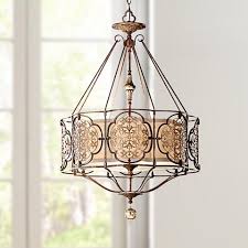 Feiss Marcella 3 Light 21 1 4 Wide Bronze Chandelier W6918 Lamps Plus Bronze Chandelier Drum Pendant Lighting Feiss Lighting