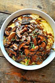 This Creamy Polenta With Red Wine Mushrooms Is A Winner Vegan Dinners Recipes Vegetarian Recipes