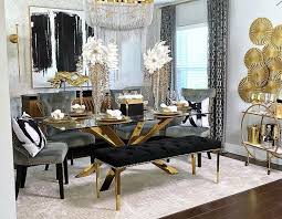 Black And Gold Dining Table Priscilla On Instagram Hello My Beautiful Dolls How S Everybody Doing It S Monday Y In 2020 Gold Living Room Decor Dining Room Table Decor Gold Dining Room