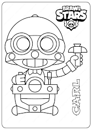 Colorize beautiful stars paying attention to every detail. Printable Brawl Stars Carl Pdf Coloring Pages