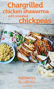 Recipe Chargrilled Chicken Shawarma With Smashed Sainsbury S Recipes Recipe Healthy Eating Recipes Quick Healthy Meals Yogurt Marinated Chicken