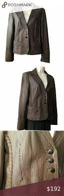Rizal Womens Leather Jacket Brown Collar Button Leather Jacket Women Brown Leather Jackets Women Brown Leather Jacket