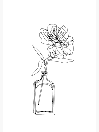 Maybe you would like to learn more about one of these? Black And White Flower In Vase Minimalistic Photographic Print By Brabikate In 2021 Black And White Art Drawing Flower Line Drawings Single Line Drawing