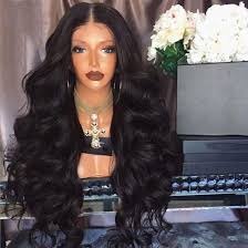In Front Lace Big Wavy Long Curly Hair Wig Fluffy Black Long Hair European And American Ladies African Chemical Fiber Hair Wig China Human Hair And Human Hair Wig Price