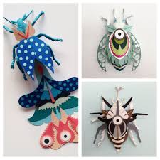 Papercut Insects By Ashley Gierke Insect Crafts Paper Sculpture Bug Crafts
