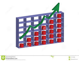 A 3d Stock Chart Going Up Stock Vector Illustration Of