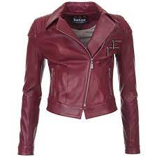 Women S Barbour International Farleigh Leather Jacket Cherry Red Leather Jacket Leather Jackets Women Red Leather Jacket