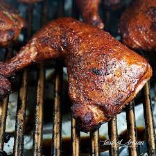The Best Smoked Chicken Leg Quarters Recipe Made With A Simple Dry Rub First Pan Sear Chicken Leg Quarter Recipes Smoked Chicken Grilled Chicken Leg Quarters