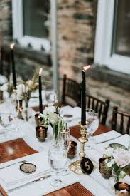 Naturally Beautiful Pennsylvania Wedding At The Ledges Hotel Junebug Weddings Candle Wedding Decor Black Candle Centerpieces Taper Candles Wedding
