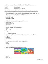 50 soal tematik kelas 5 sd tema 2 subtema 1. Soal Tematik Kelas 2 Tema 1 Subtema 3
