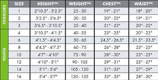 oneill apparel size chart