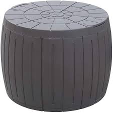 Natural ottomans & storage ottomans : Dark Homspark Outdoor Storage Round Deck Box Storage Bench Outdoor Waterproof 34 Gallon Brown Multi Functional Patio Storage Box For Coffee Table Outdoor Storage Patio Lawn Garden Biquinismaranata Com Br