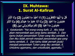 The prophet ﷺ recited surah al kafirun in the first unit of the sunnah prayer of fajr, and obligatory prayer of maghrib, as well as in the second unit of the witr prayer. Surat Al Kafirun Ppt Download