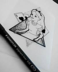 Black Alice In Wonderland Drawing Alice In Wonderland Tattoo Design By Mauricio Hernandez Wonderland Tattoo Alice And Wonderland Tattoos Disney Tattoos
