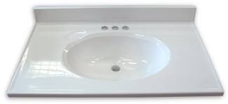 White cultured marble integral bathroom vanity top. Cultured Marble Vanity Top Solid White 19 W X 17 D Home Surplus