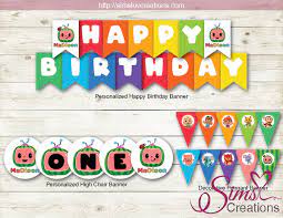 Cocomelon invitation free to edit and print diy. Cocomelon Birthday Party Decoration Kit Party Printables 1st Birthday Party Themes Personalized Happy Birthday Banner 2nd Birthday Party Themes