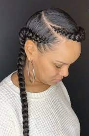 If yes, then you should know that hairstyles with two braids are very popular now. 2 Goddess Braids With Weave New Natural Hairstyles