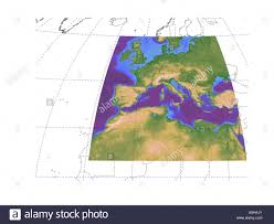 Western Europe Mediteranean Altitude Sea Depth Map Map Globe