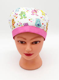 Care Bear Scrub Cap: Cotton Nurse Ponytail or Traditional