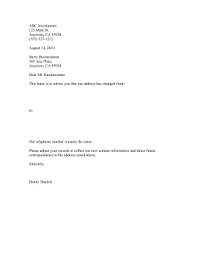 My new address is as mentioned in this letter. Address Change Notification Letter Template