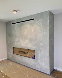 Example From Venetian Plaster Art Of A Stone Finish Look Using Light Gray Marmo Antico Super Natural Polished Plaster Venetian Plaster Galley Style Kitchen