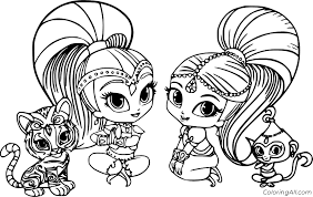 Learn about famous firsts in october with these free october printables. Shimmer And Shine Coloring Pages Coloringall