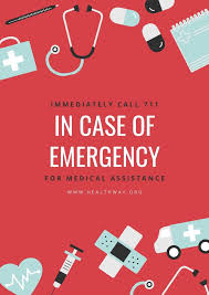 Red And Powder Blue Medical Emergency Response Poster Pertaining To In Case Of Emergency Card Template In 2020 Emergency Medical Posters In Case Of Emergency