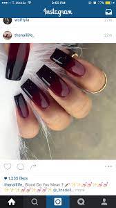 Red And Black Ombre Red Ombre Nails Orange Acrylic Nails Ombre Nails