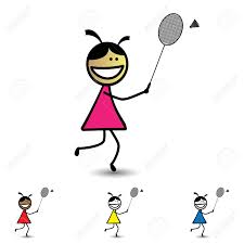 La puntuación se hace al anotar el primer punto con el cual se anotan 15, el segundo 30, el tercero 40 y el cuarto será el ganador del juego. Ilustracion De Las Ninas Que Juegan Juego Lanzadera Del Badminton Se Divierten Los Ninos Grafica Muestra Con La Raqueta Y La Polla Disfrutando De Su Tiempo Y Hacer Ejercicio Para La Salud