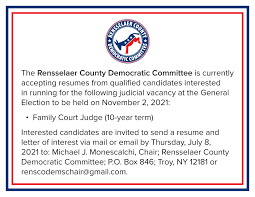 We did not find results for: Rcdc Seeks Qualified Candidates For Family Court Judge Rensselaer County Democratic Committee