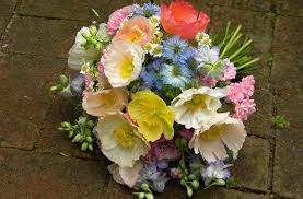 Select your preferred flower color palette, or choose custom palette and leave your color preference in Romantic Wedding Flowers Poppy Bridal Bouquet Colorful Islandic Poppies Foxglove Fairy Rose
