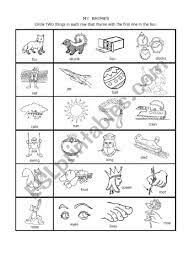 1 syllable rhymes 1st grade esl worksheet by nwagdy
