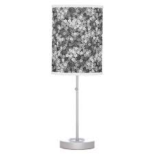 Black And White Lamp Shades Black White Grey Flowers Retro Floral Pattern Table Lamps Lamps Tablelamps Lampshades Blackwhite Grey Flowers Fl Lamp Table Pendant Flower Lamp