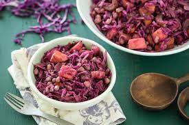 Stewed Red Cabbage And Beans Forks Over Knives Recipe Braised Red Cabbage Recipes Whole Food Recipes