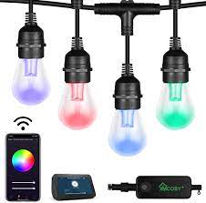 Ellight's outdoor string lights deliver fantastic color, and since they're waterproof, you never need to worry about pulling them down before a storm. Outdoor String Lights Patio Lights Outdoor Rgb White Color Led Smart String Lights Outdoor 2 4ghz Wi Fi Control 15 Edison Bulbs 49 Ft Colored String Lights Works With App Alexa